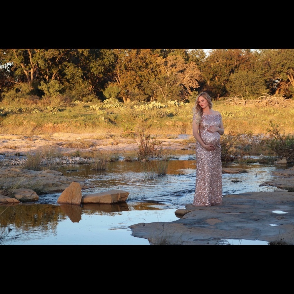 Rose Gold Sequin Dress - Maternity Photos